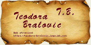 Teodora Bralović vizit kartica